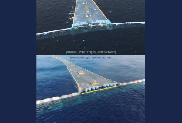 Работа проекта Ocean Cleanup в рендере и на практике